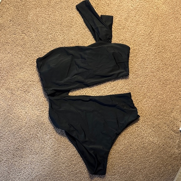 SHEIN Other - SHEIN Black Asymmetrical One-Piece Swimsuit